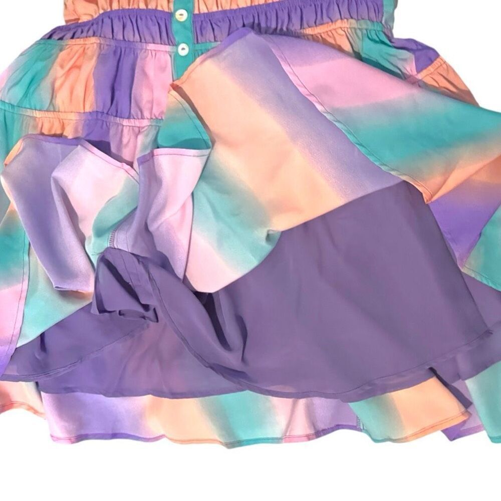 Smocked Button-Front Mini Sundress | Pockets |Pastel Rainbow | Davi & Dani - Picture 11 of 16